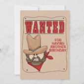Funny Red Beige Gezocht Poster Birthday Uitnodigin Kaart (Voorkant)