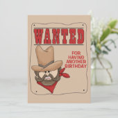 Funny Red Beige Gezocht Poster Birthday Uitnodigin Kaart (Staand voorkant)