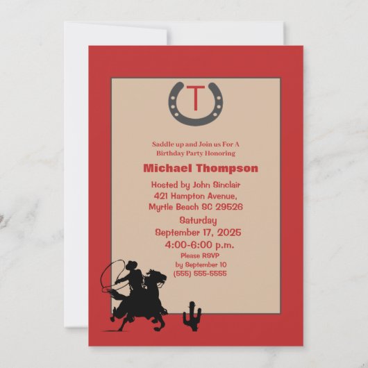 Funny Red Beige Gezocht Poster Birthday Uitnodigin Kaart (Achterkant)