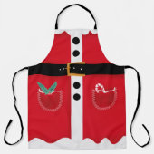 Funny red black winter kerstkerstpak schort (Voorkant)