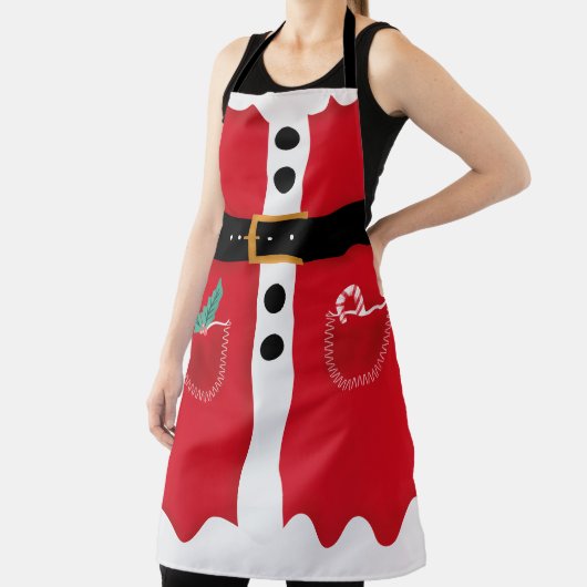 Funny red black winter kerstkerstpak schort (Insitu)