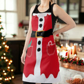 Funny red black winter kerstkerstpak schort