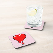 Funny Red Bleeding Heart Liberal Pop Art Bier Onderzetter (Rechterzijde)