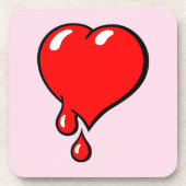 Funny Red Bleeding Heart Liberal Pop Art Bier Onderzetter (Voorkant)