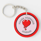 Funny Red Bleeding Heart Liberal Pop Art Sleutelhanger (Voorkant)