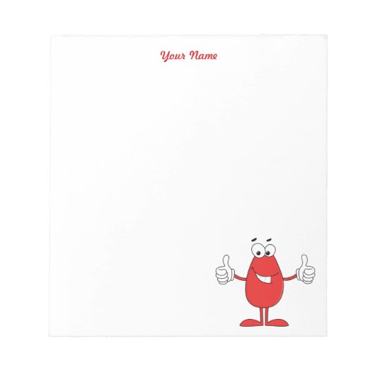 Funny Red Cartoon Notitieblok (Voorkant)