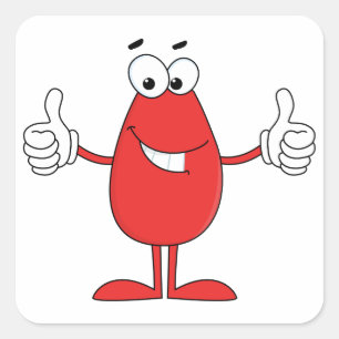 Funny Red Cartoon Vierkante Sticker