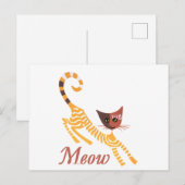 Funny red cat briefkaart (Voorkant / Achterkant)