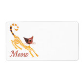 Funny red cat etiket (Voorkant)