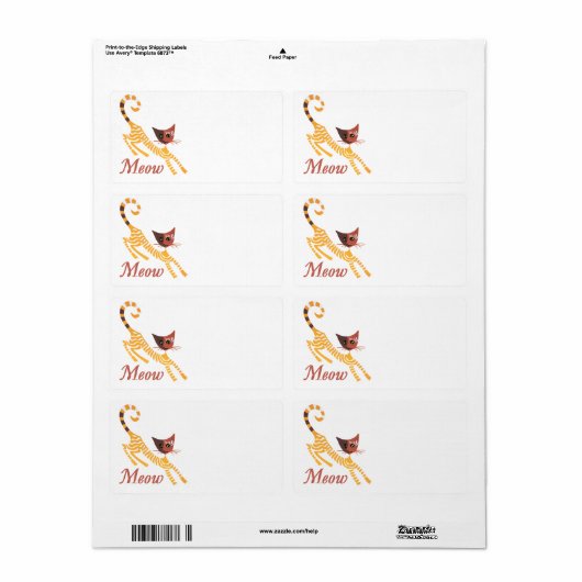 Funny red cat etiket (Full Sheet)