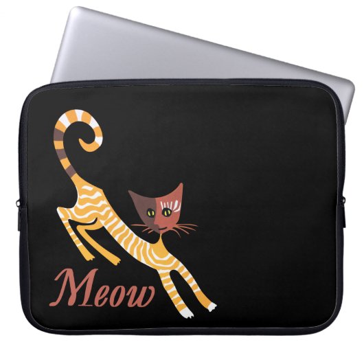 Funny red cat laptop sleeve (Voorkant)