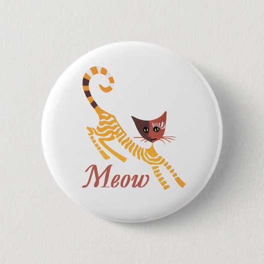 Funny red cat ronde button 5,7 cm (Voorkant)