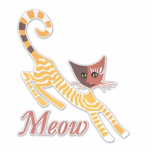 Funny red cat sticker (Voorkant)