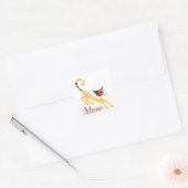 Funny red cat vierkante sticker (Envelop)