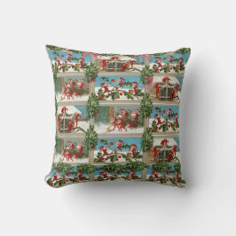 FUNNY RED CHRISTMAS ELVES, HOLLYBERRIES, MISTLETOE KUSSEN