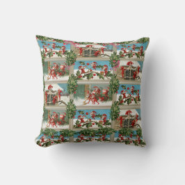 FUNNY RED CHRISTMAS ELVES, HOLLYBERRIES, MISTLETOE KUSSEN