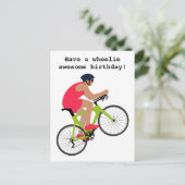 Funny red cycling pun voor fietsverjaardag briefkaart (Staand voorkant)