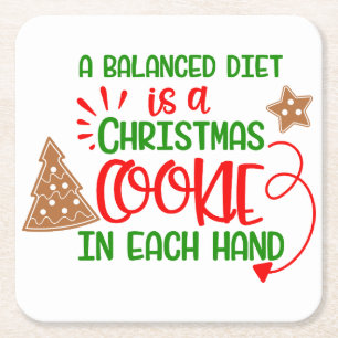 Funny Red en Green Kerstkoekjes Onderzetters