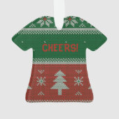Funny Red en Green Ugly Sweater Cheers Ornament (achterkant)