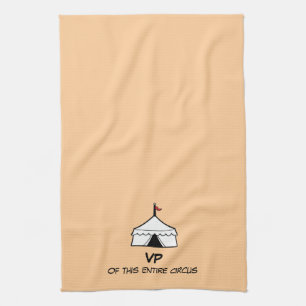 Funny Red en White Circus Tent Quote Kitchen Towe Theedoek