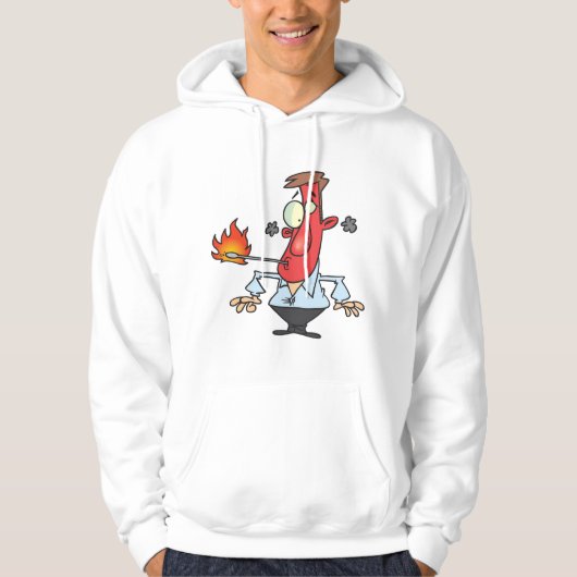 Funny Red Face Man with Thermometer Fever Hoodie (Voorkant)