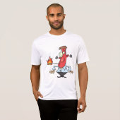 Funny Red Face Man with Thermometer Fever T-shirt (Voorkant volledig)