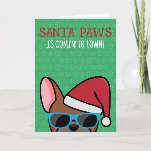 Funny Red Fawn French Bulldog kerstmis Kaart (Voorkant)