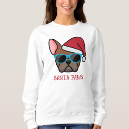 Funny Red Fawn Frenchie Santa Paws Kerstmis Trui