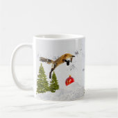 Funny Red Fox jaagende kerstversiering op sneeuw Koffiemok (Links)