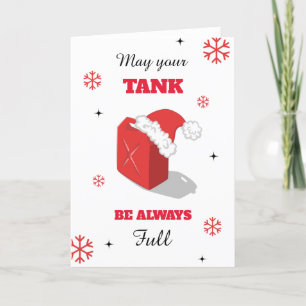Funny Red Gas kan Humor met kerstaven snowflakes m Bedankkaart
