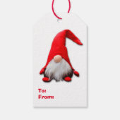 Funny Red Gnome kerst Cadeaulabel (Achterkant)