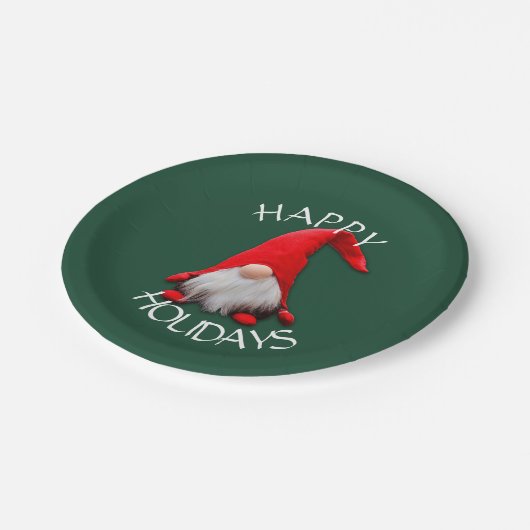 Funny Red Gnome kerst Papieren Bordje (Gekanteld)