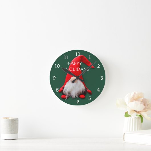 Funny Red Gnome kerst Ronde Klok (Huis)