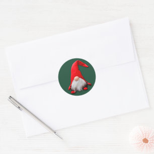 Funny Red Gnome kerst Ronde Sticker