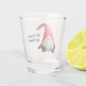 Funny Red Gnome kerstaast Shot Glas (Achterkant)