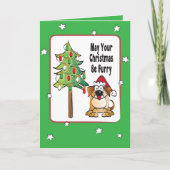 Funny Red Green Dog Kaart voor kerstmis (Voorkant)