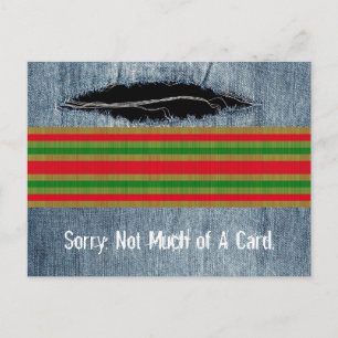 Funny Red Green Gold Stripes - Briefkaart