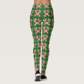 Funny red & green kerstelf candycane leggings (Achterkant)