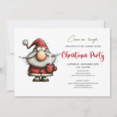 Funny Red Green Santa Watercolor Christmas Card Kaart (Voorkant)