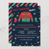 Funny Red Green Ugly Christmas Sweater Party Kaart (Voorkant / Achterkant)