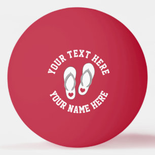 Funny red hart strand slippers logo tafels tennis pingpongbal