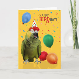 Funny Red Headed Amazon Parrot Birthday Humor Kaart