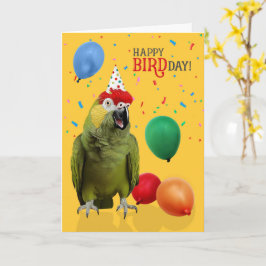 Funny Red Headed Amazon Parrot Birthday Humor Kaart