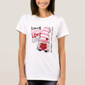 Funny Red Heart Love Gnome Valentijnsdag T-shirt (Voorkant)