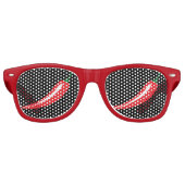 Funny red hot chili Peper party schoppen zonnebril (Voorkant)