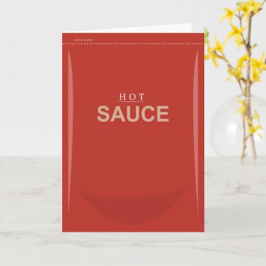 Funny Red Hot Sauce Packet Valentijn Day Card Kaart (Gele Bloem)