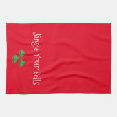 Funny Red Jingle Bells Kitchen Towel Theedoek (Horizontaal)