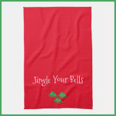 Funny Red Jingle Bells Kitchen Towel Theedoek