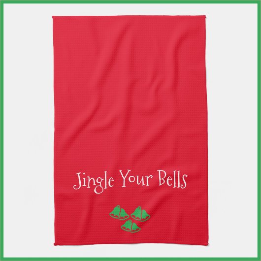 Funny Red Jingle Bells Kitchen Towel Theedoek