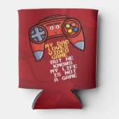 Funny Red Joystick Vaderdag Groet Blikjeskoeler (Voorkant)